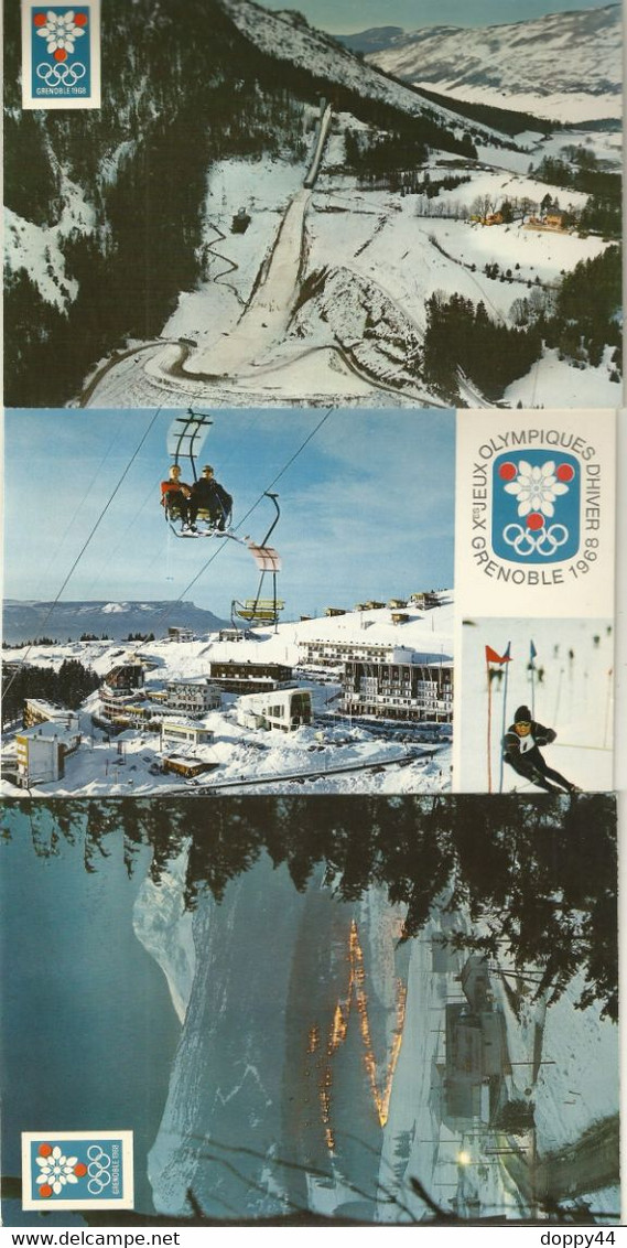 THEME JO GRENOBLE  SERIE COMPLETE CARTES TP + CACHET PREMIER JOUR 06/02/1968. - Winter 1968: Grenoble