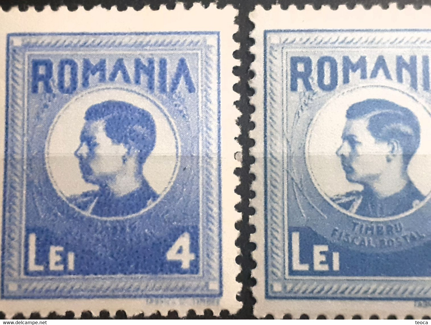 Errors Romania 1942 King Michael Of Romania Different Color Revenue Stamps Postal - Variétés Et Curiosités