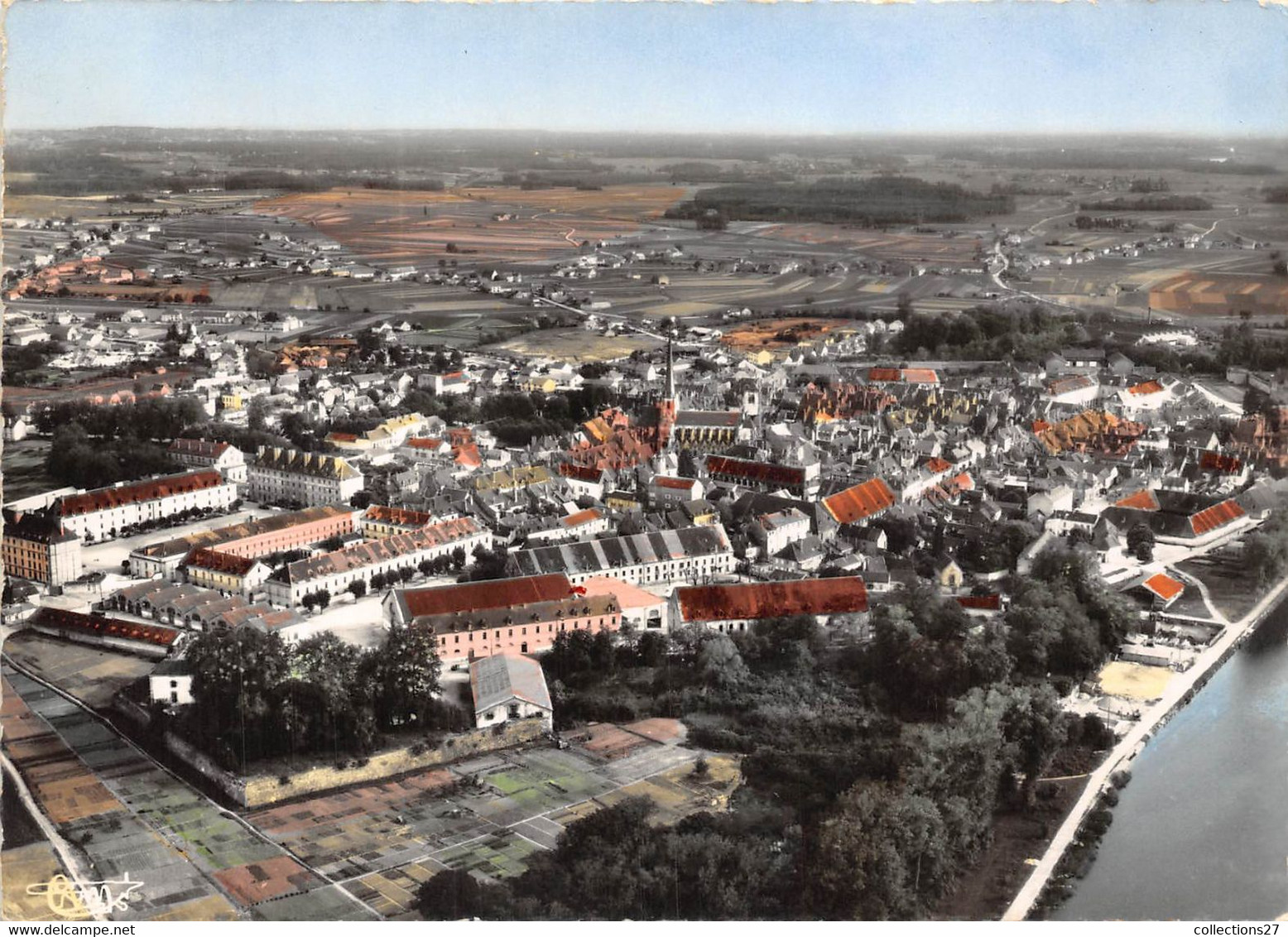 21-AUXONNE- VUE GENERALE AERIENNE - Auxonne