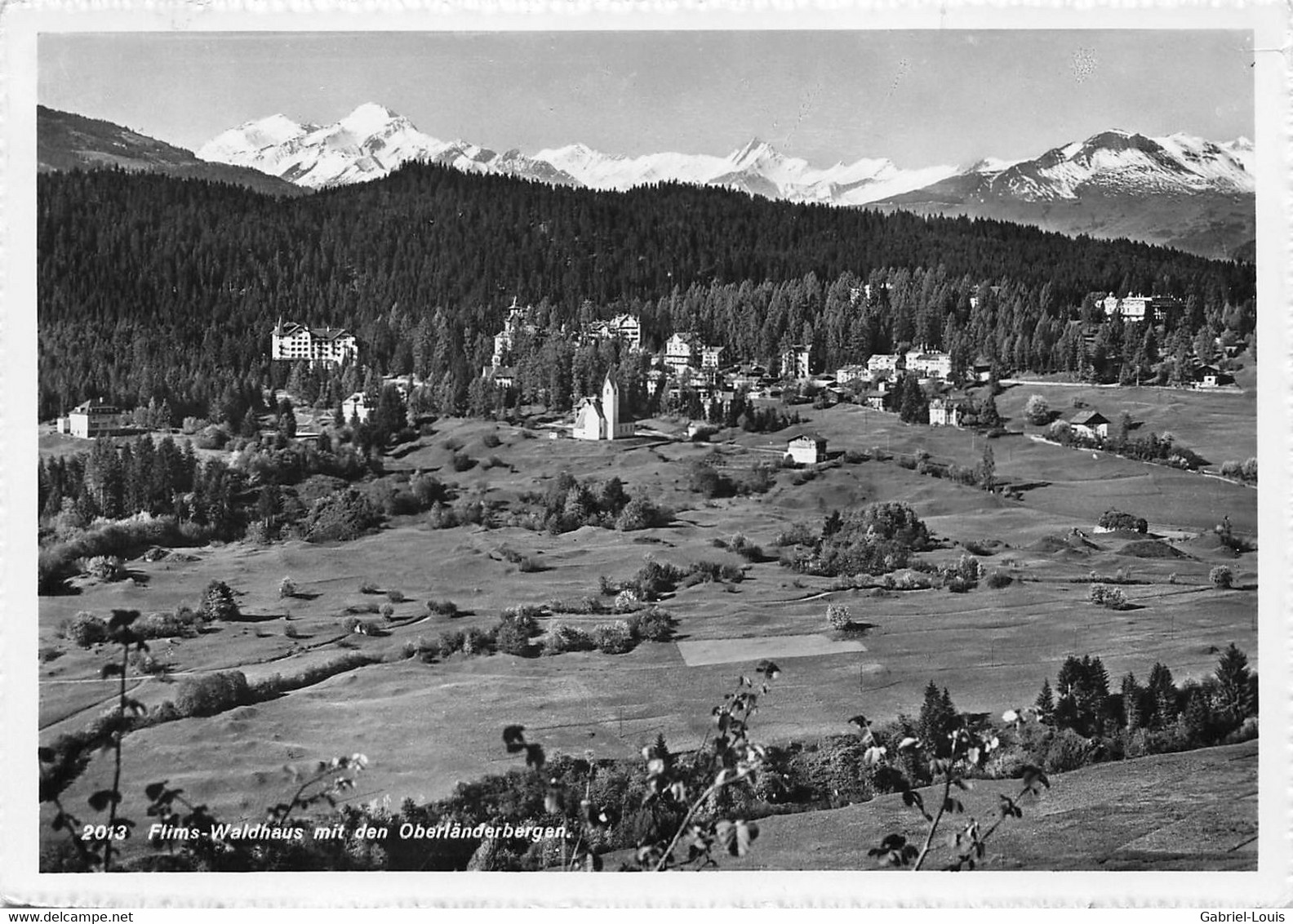 Flims Waldhaus Mit Den Oberländerbergen 1944 (10 X 15 Cm) - Flims