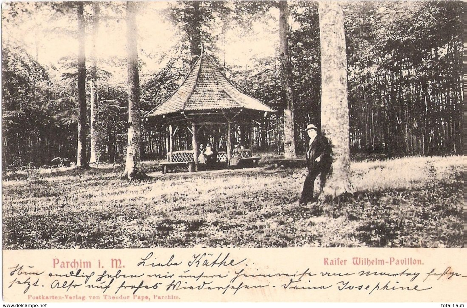 PARCHIM Mecklenburg Kaiser Wilhelm Pavillon Belebt 11.8.1906 Fast TOP-Erhaltung - Parchim