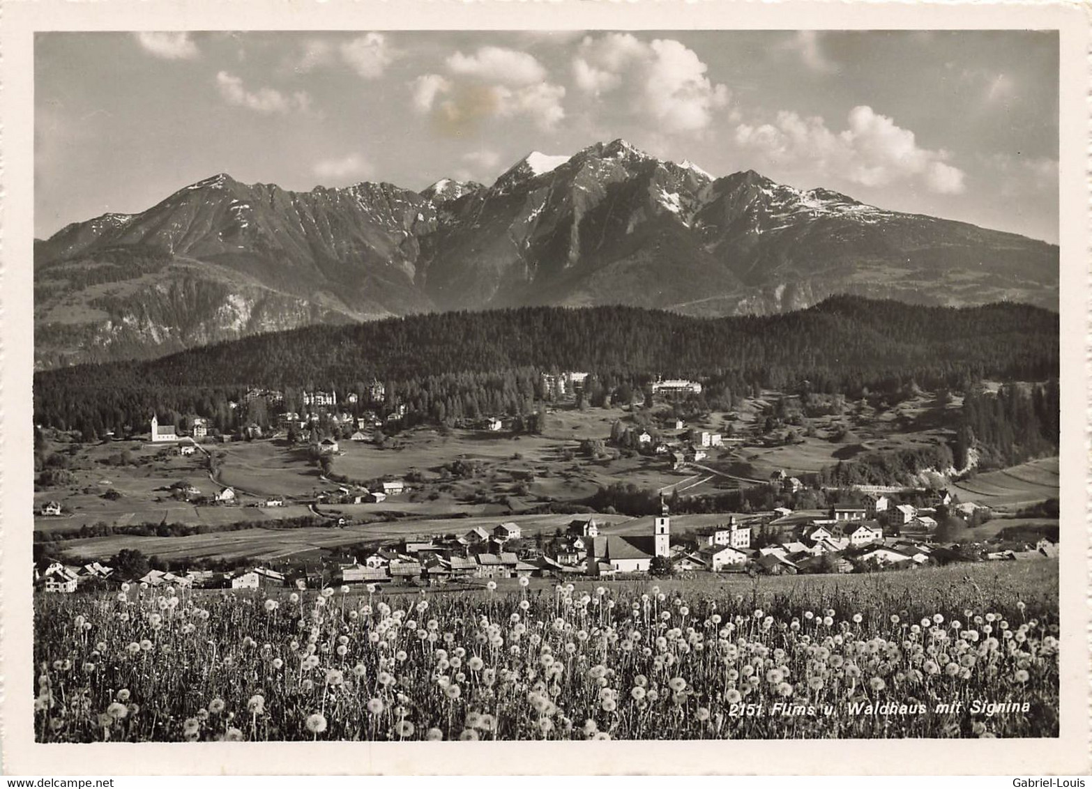 Flims Waldhaus Mit Signina 1941  (10 X 15 Cm) - Flims