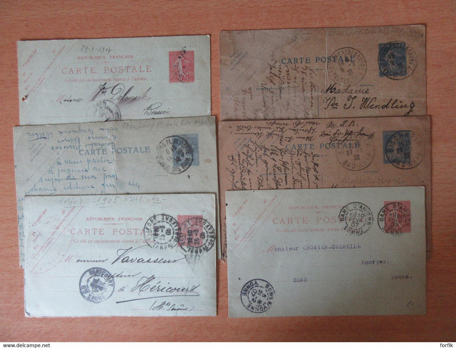 France - Lot De 49 Entiers Divers Semeuse, Mouchon, Sage, Pasteur, Paix, Tous Circulés, à étudier - Collections & Lots: Stationery & PAP