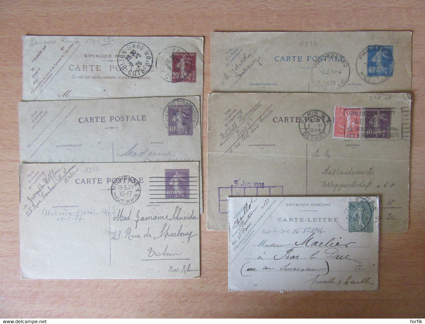 France - Lot De 49 Entiers Divers Semeuse, Mouchon, Sage, Pasteur, Paix, Tous Circulés, à étudier - Collections & Lots: Stationery & PAP