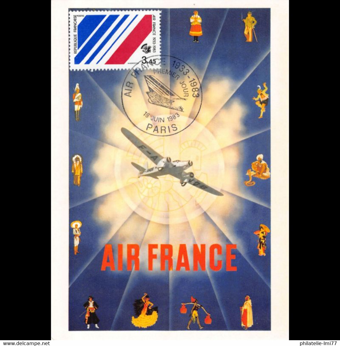 Carte Maximum - N° 2278 - 50e Anniversaire D'Air France - 1980-1989