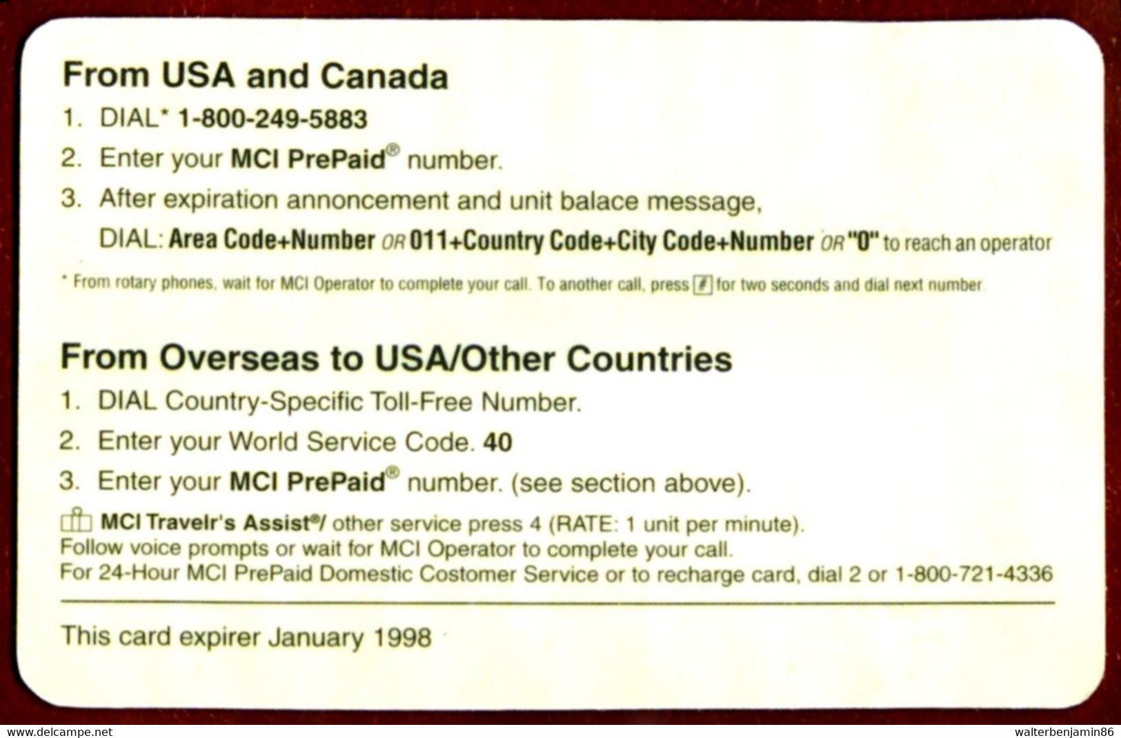 SCHEDA TELEFONICA PHONECARD U.S.A. CARTONCINO MCI 1998 THE SIMPSONS - BUSMAN - Altri & Non Classificati