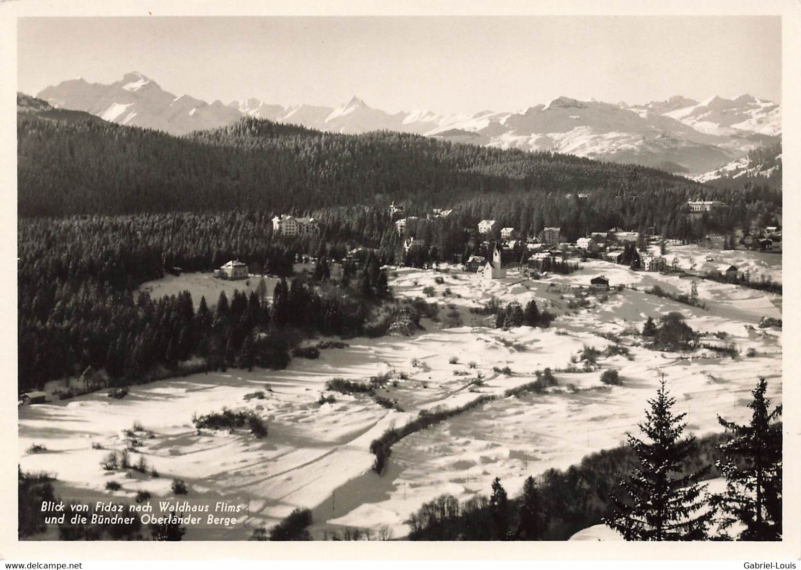 Fidaz Nach Waldhaus Flims Im Winter (10 X 15 Cm) - Flims