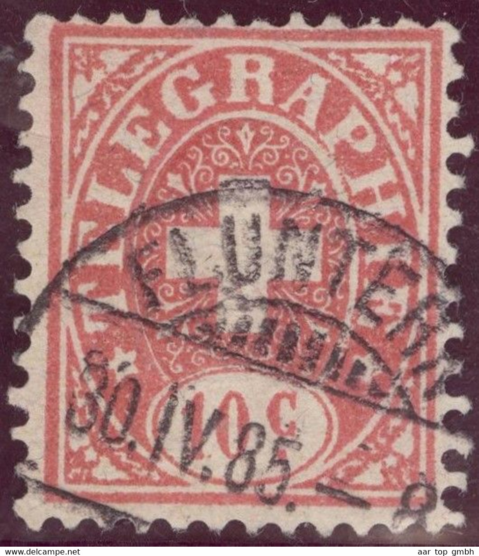 Heimat ZHS Fluntern (Zürich) 1885-04-30 Auf Telegraphen-Marke 10C. Zu#14 - Telegraafzegels