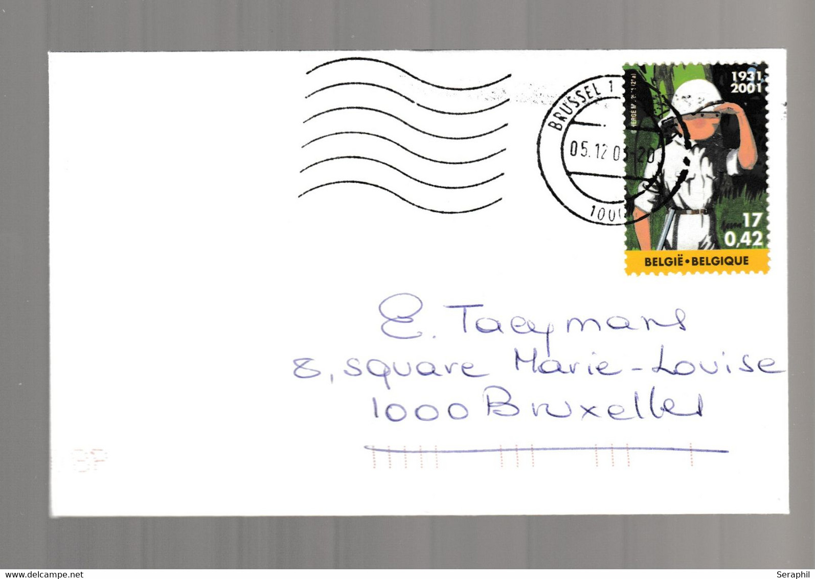 Timbre Sur Lettre Tintin Au Congo - Kuifje In Congo - N° 3048 - 2001 - Philabédés