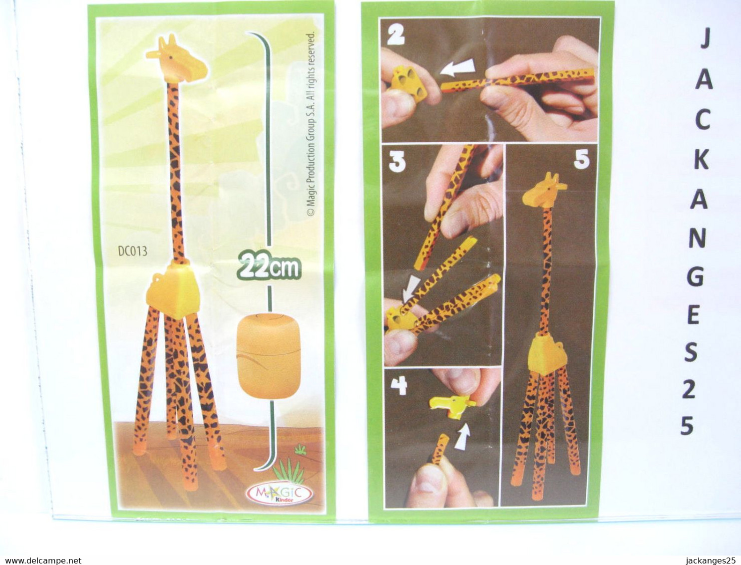 KINDER MPG DC 013 GIRAFE  ANIMAUX NATURE NATOONS TIERE 2010  2011 + BPZ DC013 - Familles