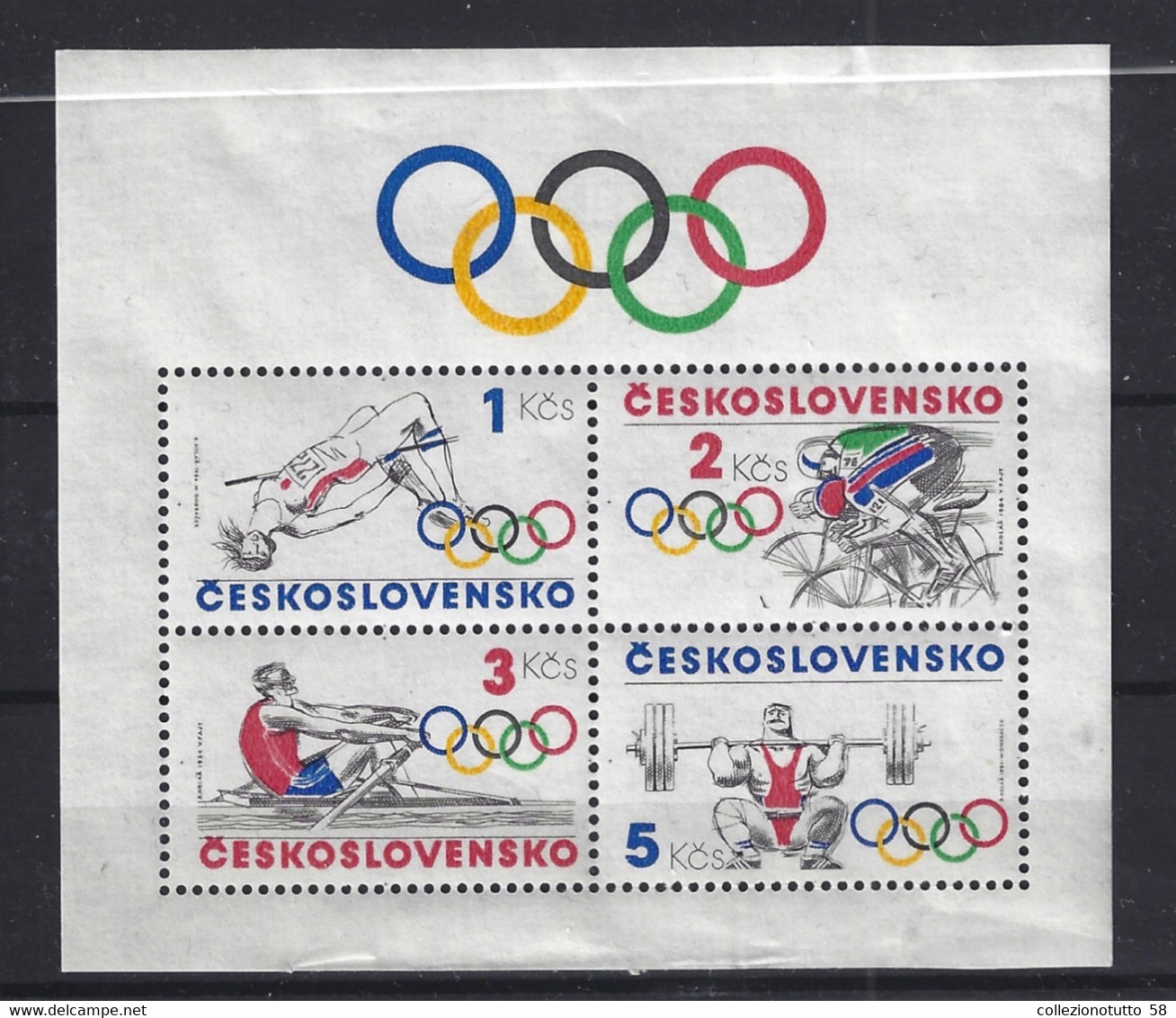 CZECHOSLOVAKIA 1984 Mi 2782-5 - Bl.60 Yv BF 64 MNH**  Sheet International Olypic Games In Los Angeles - Nuevos