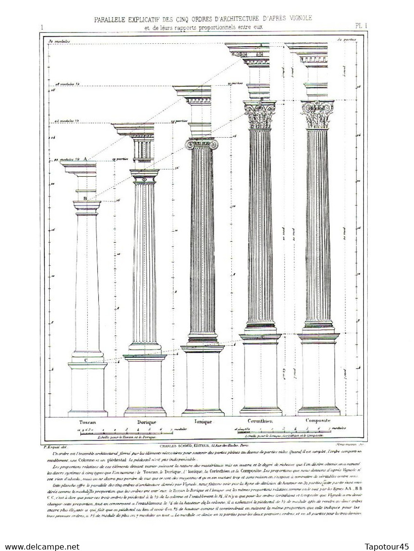 C 15  > 75 Pages Imprimées Sur Du Papier 80 Gr De "Pierre Esquié" Concernant Un Traité Élémentaire D'Architecture - Architecture