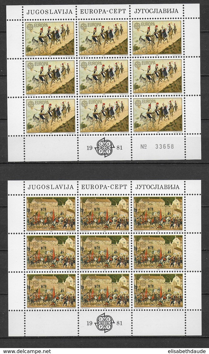 YOUGOSLAVIE - EUROPA  1981 - MINIFEUILLE YT N° 1769/1770 ** MNH - FOLKLORE / CHEVAUX - Blocs-feuillets