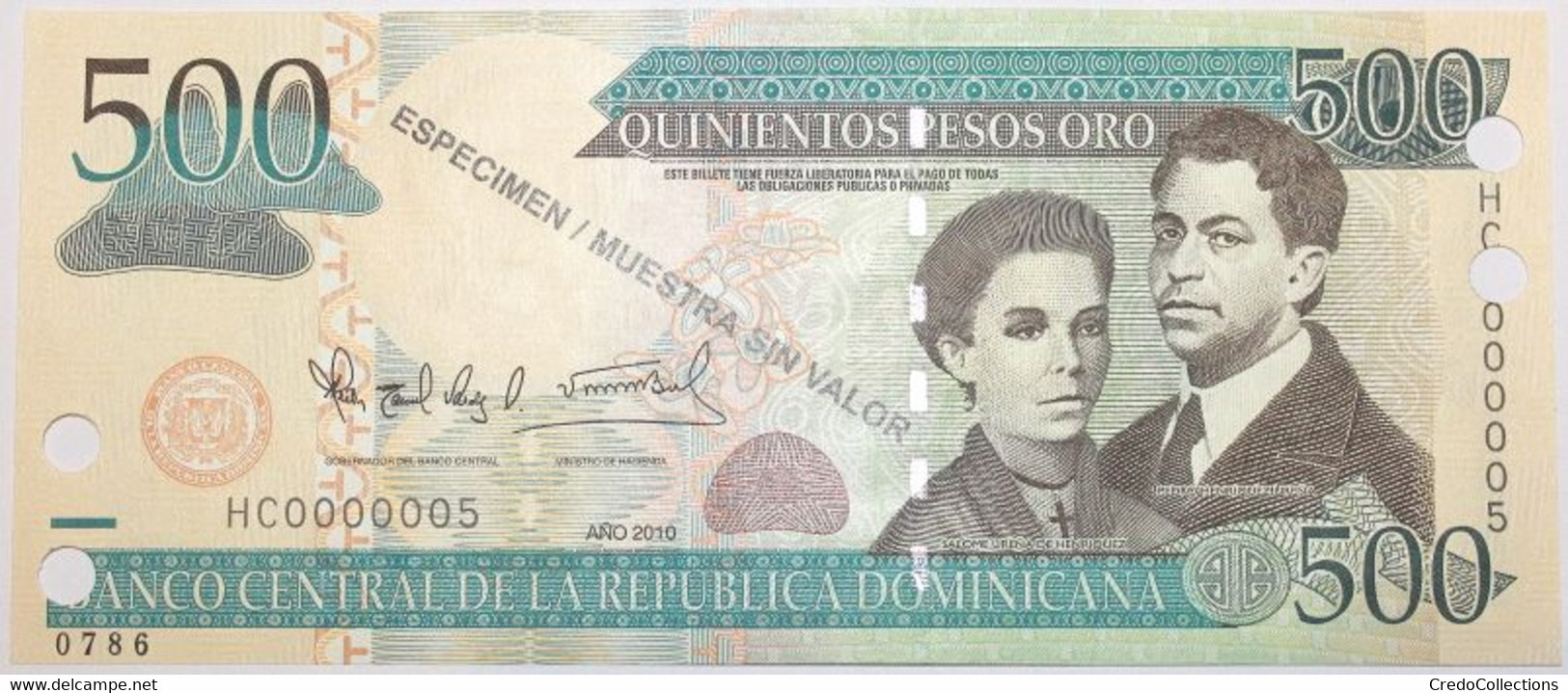 Dominicaine (Rép.) - 500 Pesos Oro - 2010 - PICK 179cs - NEUF - Dominicaine