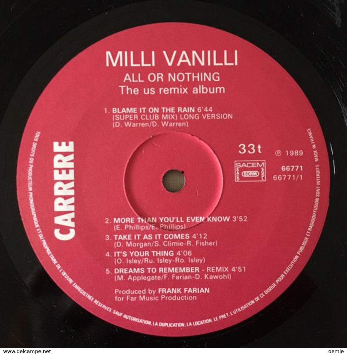 MILLI  VANILLI  ° THE US REMIX  ALL OR NOTHING   / INCLUDING 4 NEW TRACKS - Soul - R&B