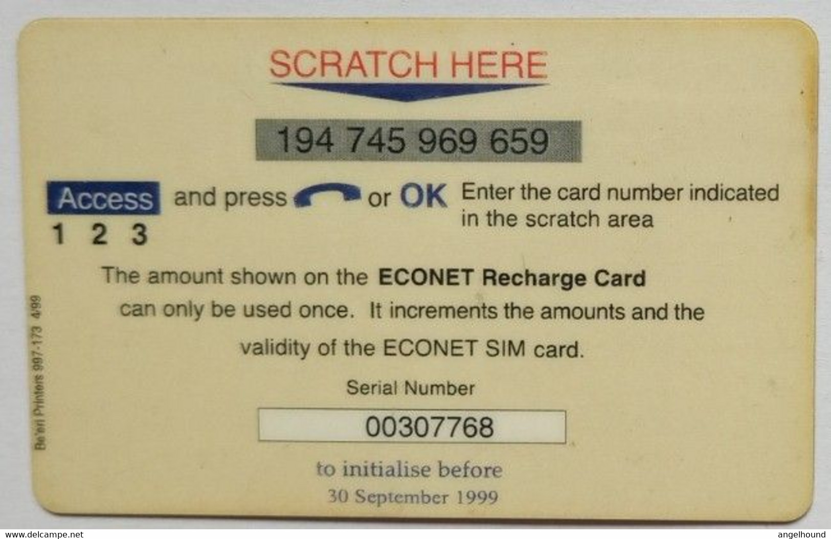 Zimbabwe $100 Econet Recharge Card - Simbabwe
