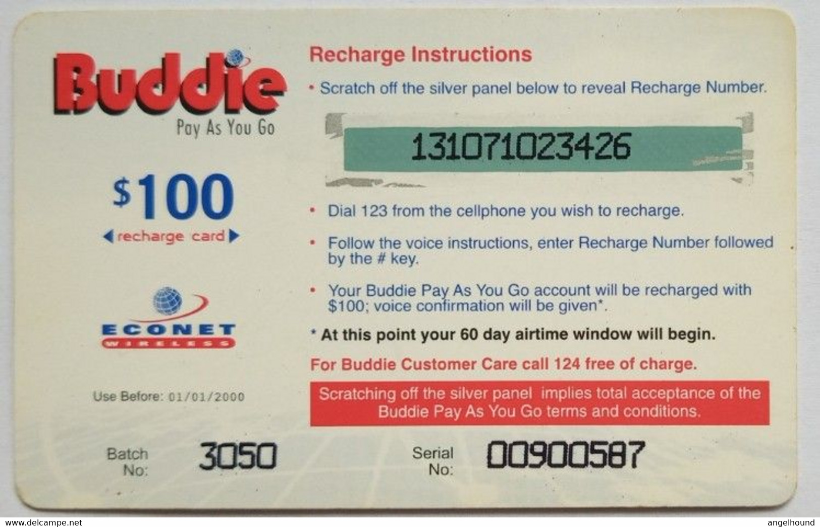 Zimbabwe $100 Buddie - Pay As You Go - Simbabwe