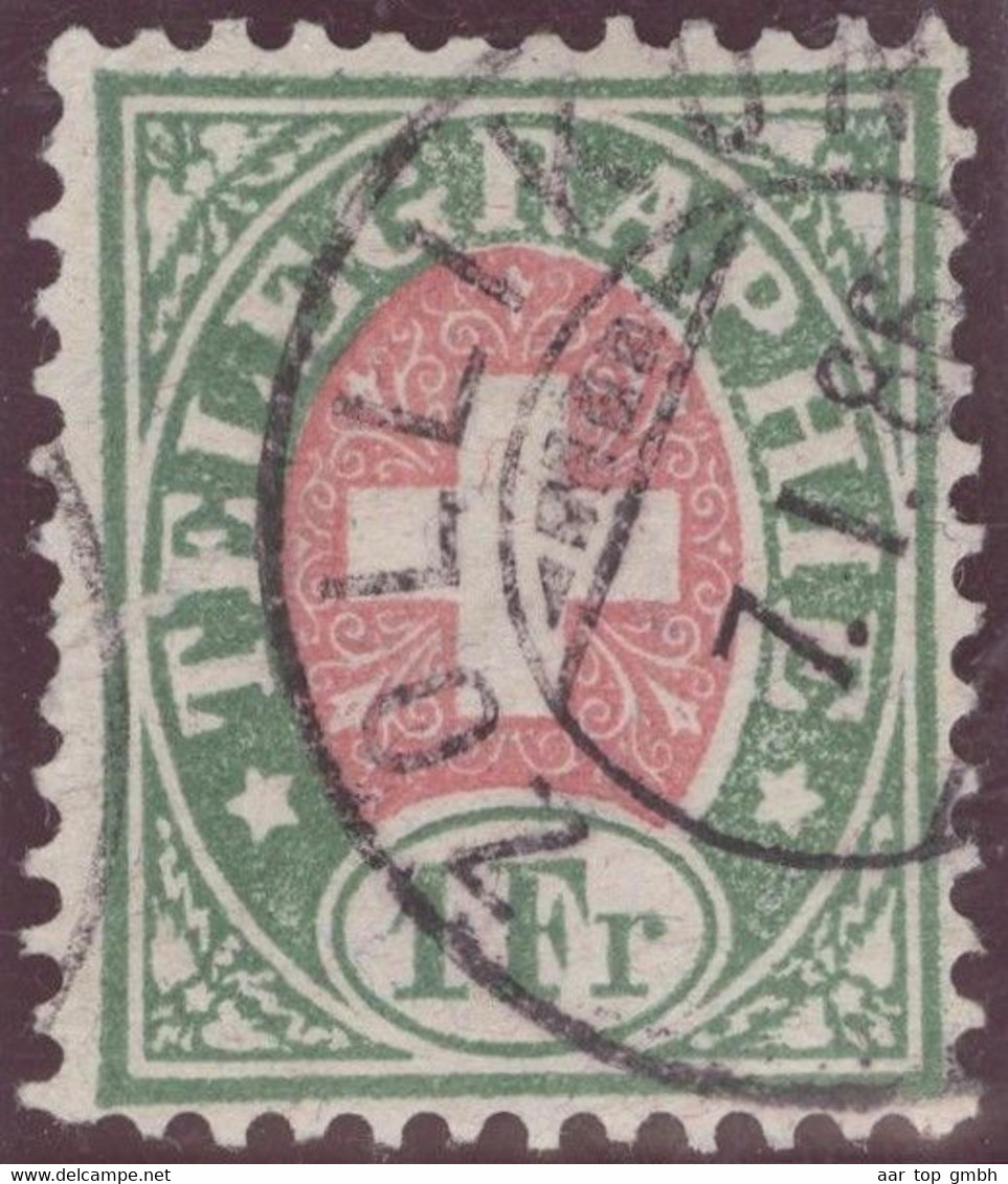 Heimat ZH Zollikon 1886-01-07 Auf Telegraphen-Marke 1Fr. Zu#17 - Telegraafzegels