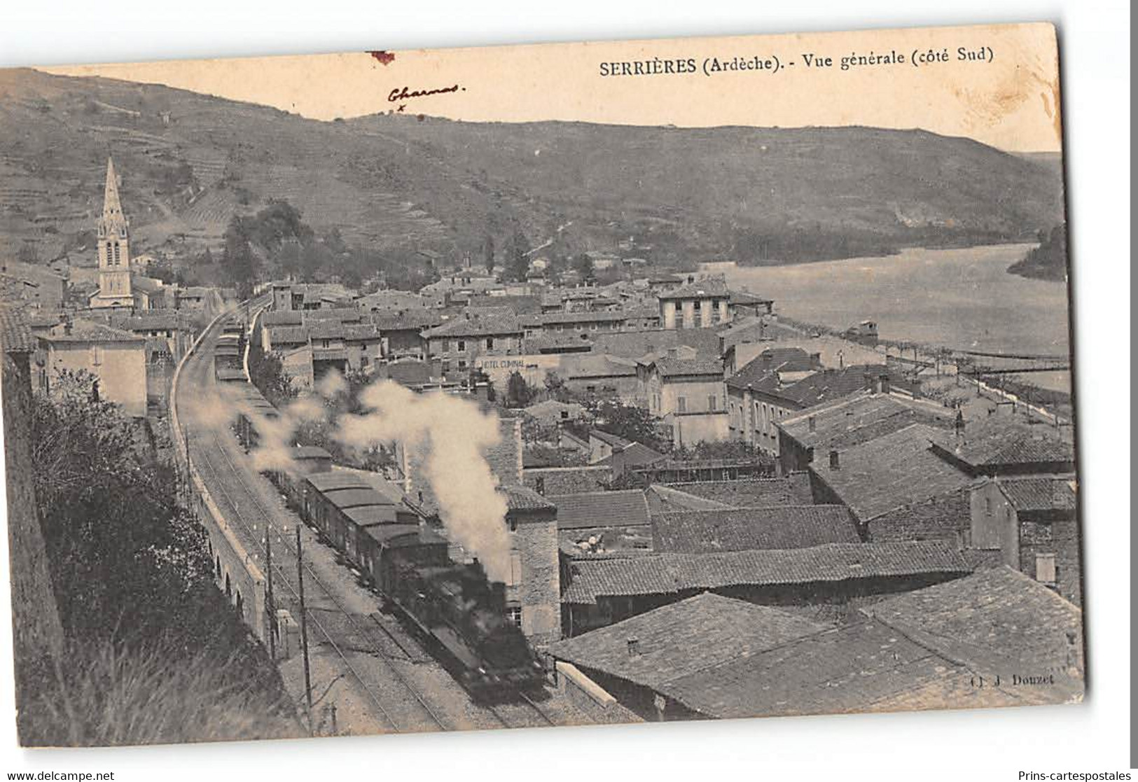 CPA 07 Serrière Vue Général Le Train - Serrières