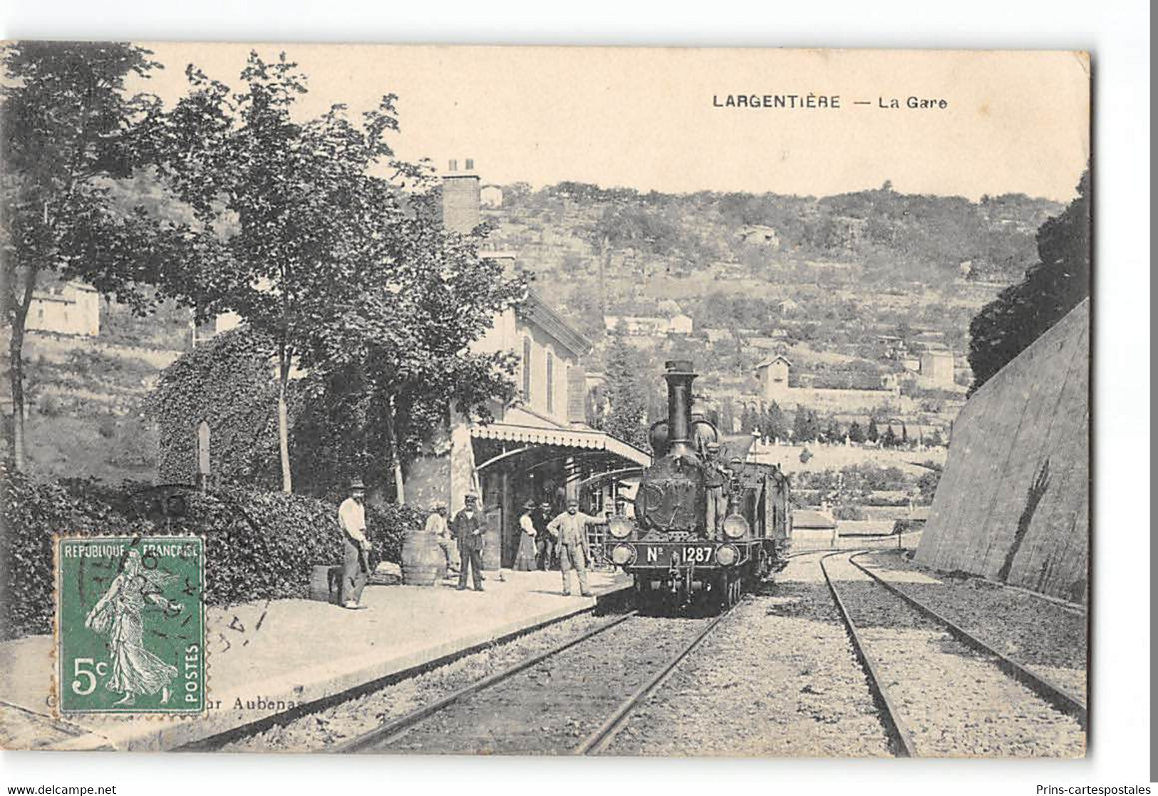 CPA 07  Largentière La Gare Le Train - Largentiere