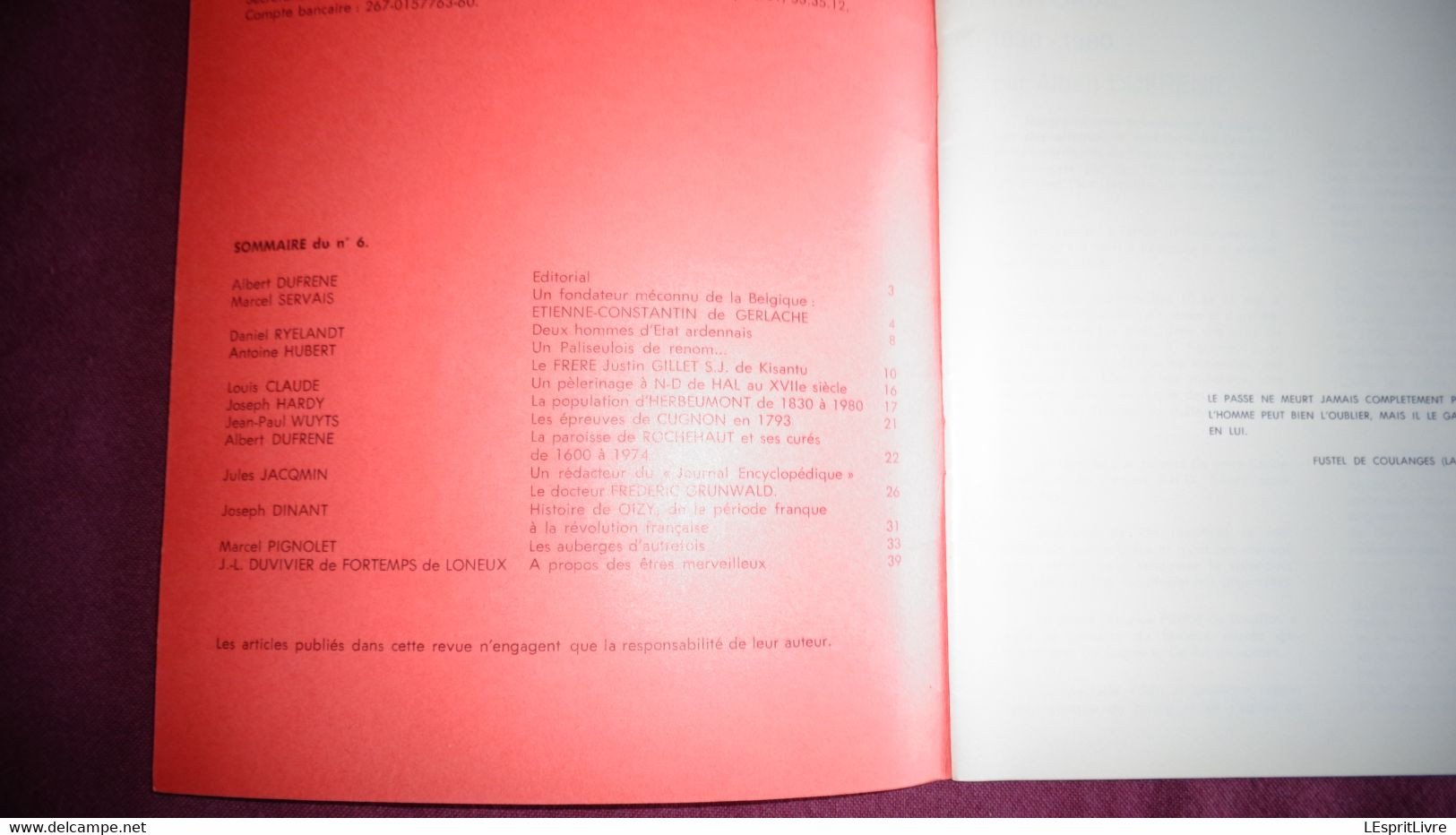 TERRE D' HERBEUMONT à ORCHIMONT N° 6 Régionalisme Semois De Gerlache Gillet Paliseul Cugnon Rochehaut Oizy Auberges - Belgique