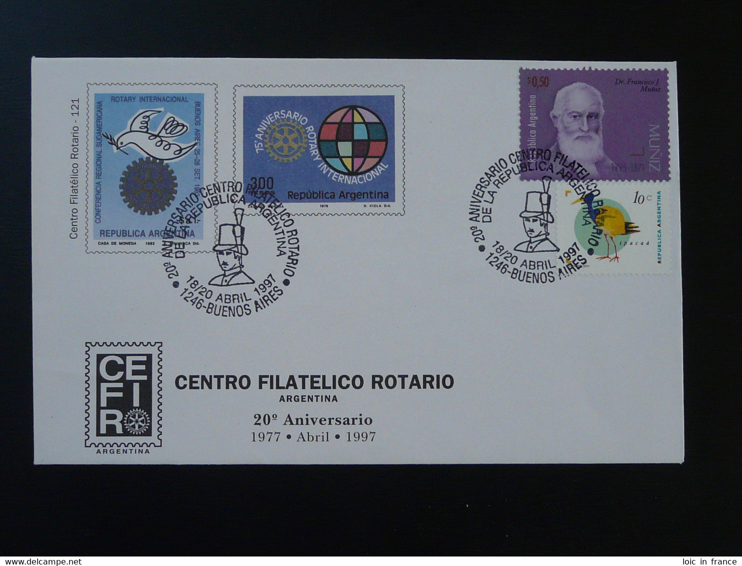 Lettre Cover 20 Years Rotary Philatelic Center Buenos Aires Argentina 1997 (ex 4) - Covers & Documents