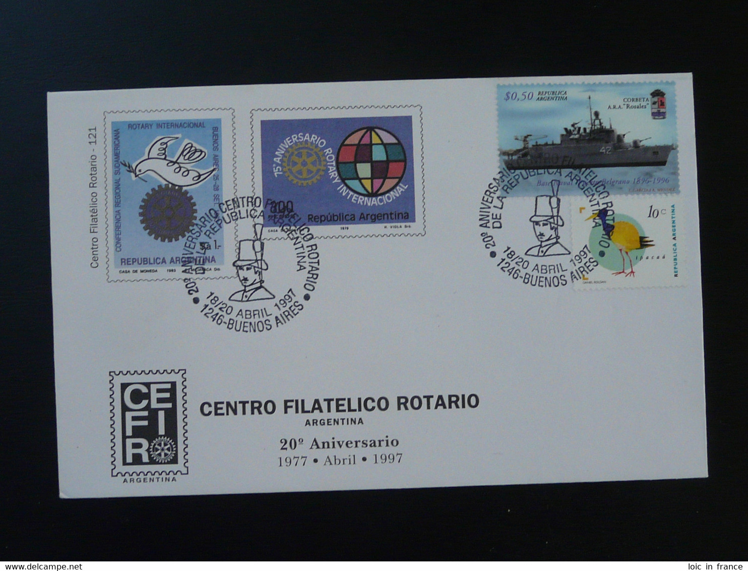 Lettre Cover 20 Years Rotary Philatelic Center Buenos Aires Argentina 1997 (ex 5) - Lettres & Documents