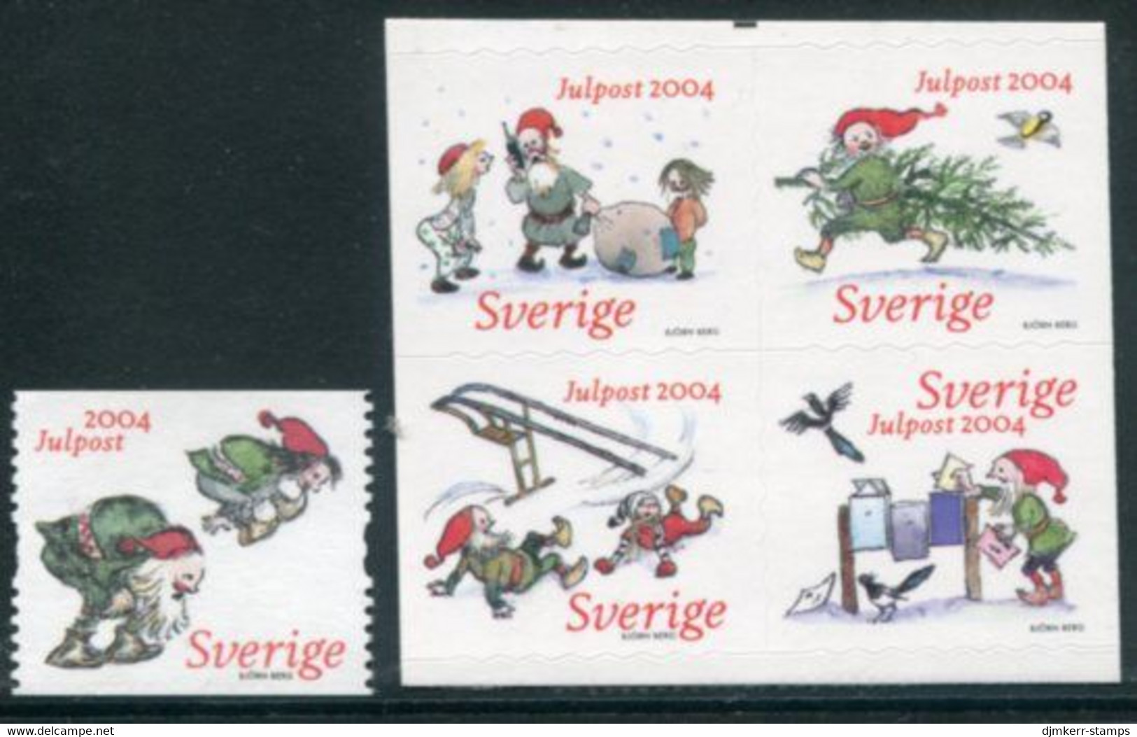 SWEDEN 2004 Christmas Booklet And Coil Stamps MNH / **.  Michel 2434-38 - Neufs
