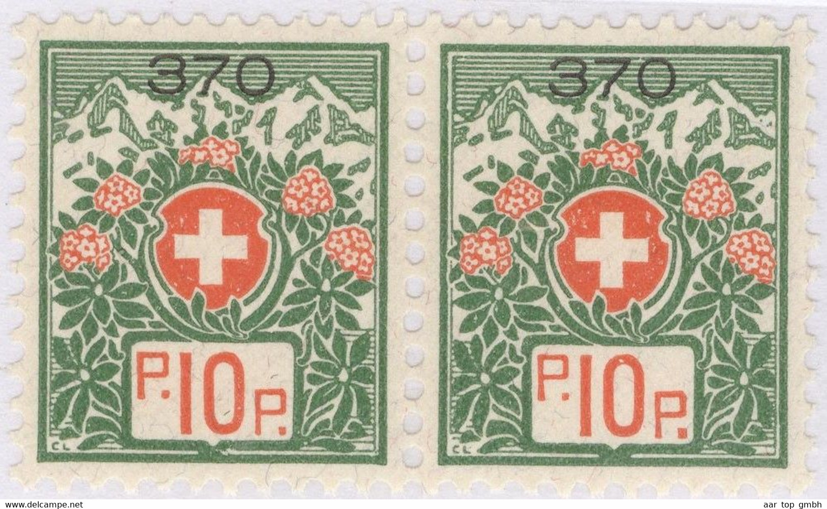 Schweiz Portofreiheit Zu#11A Paar ** Postfrisch 10 Rp. Gr#370 Frauenverein - Franchise