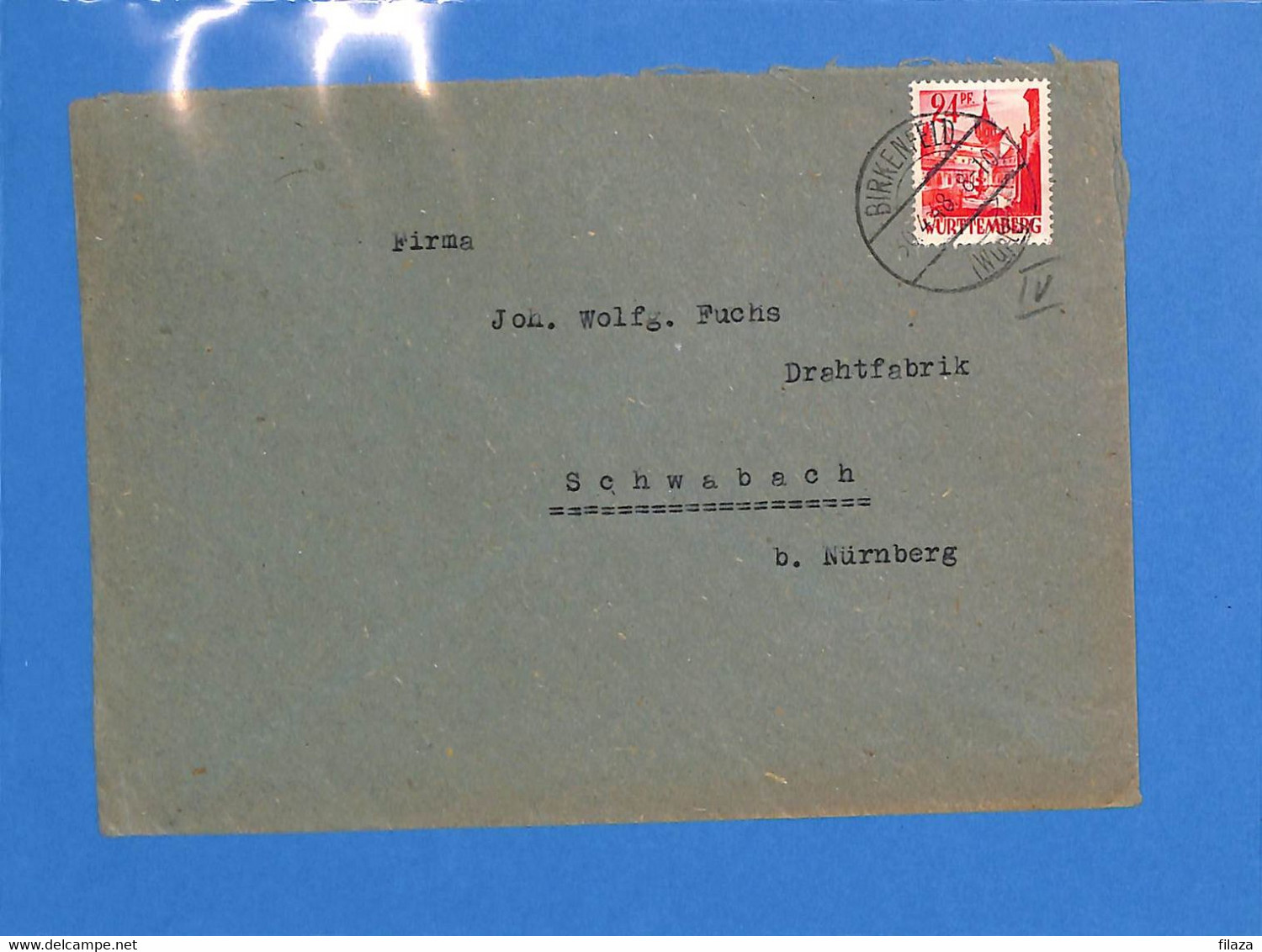 Allemagne Zone Française  1948 Wurttemberg - Lettre De Birkenfeld (G5913) - Wurtemberg