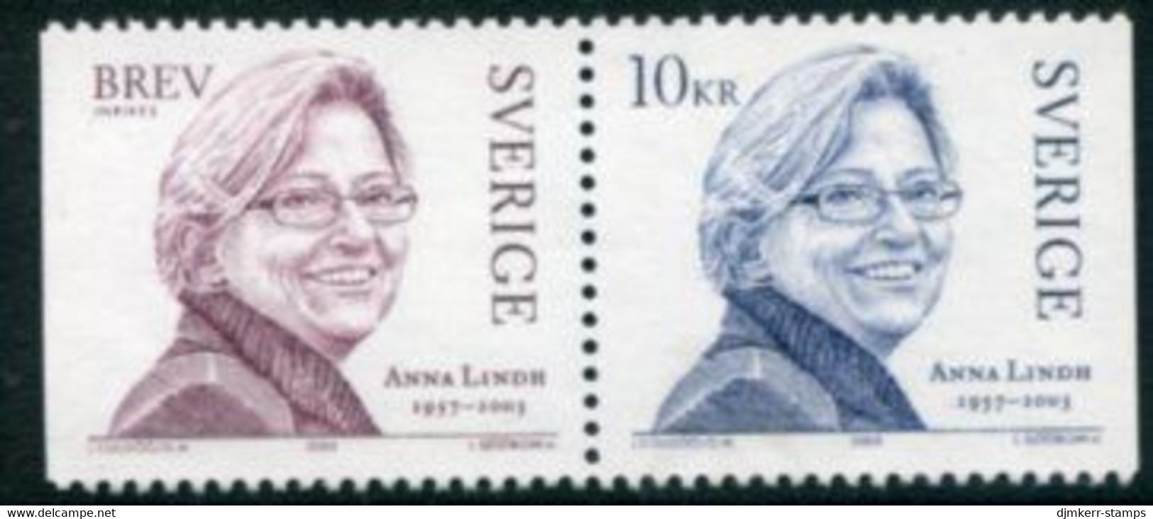 SWEDEN 2003 Anna Lindh  MNH / **.  Michel 2382-83 - Unused Stamps