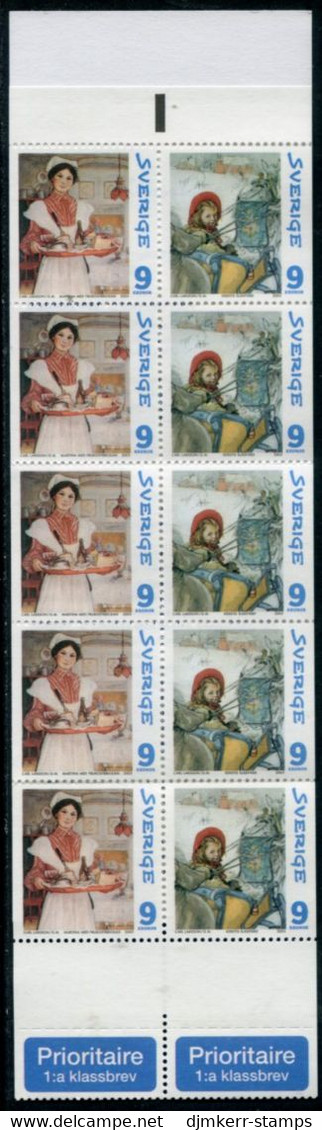 SWEDEN 2003 Christmas: Larsson Paintings III Booklet  MNH / **.  Michel 2380-81, MH323 - Unused Stamps