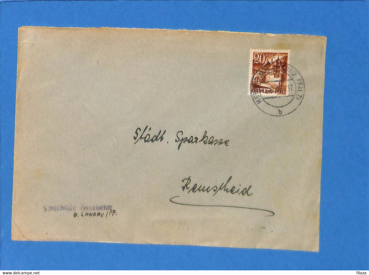 Allemagne Zone Française 1948 Lettre De Herxheim Bei Landau/Pfalz (G5956) - Renania-Palatinado