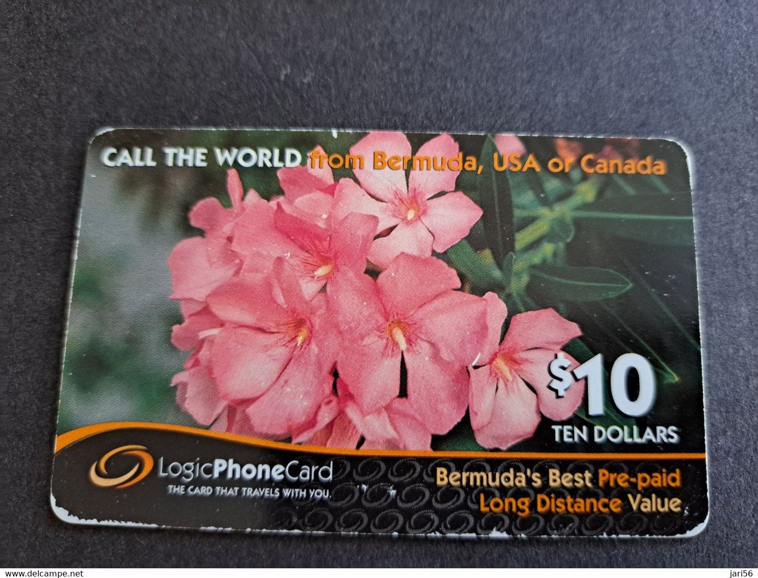 BERMUDA  $10,- LOGIC PHONECARD    BERMUDA     FLOWERS   PREPAID CARD  Fine USED  **10074** - Bermuda