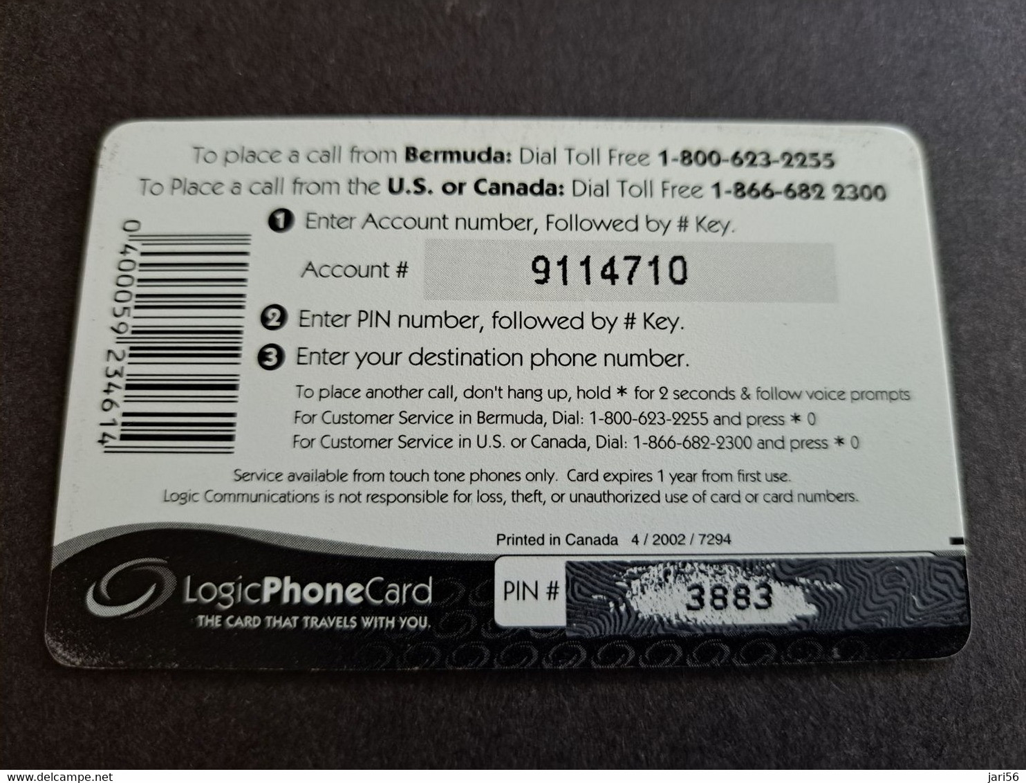 BERMUDA  $10,- LOGIC PHONECARD    BERMUDA     FLOWERS   PREPAID CARD  Fine USED  **10074** - Bermudes