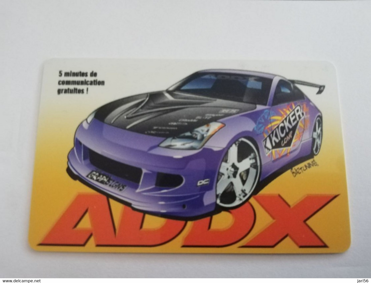 FRANCE/FRANKRIJK  ADDX/ COLLECTOR  /5 MINUTES / KICKERS RACECAR /PREPAID  USED    **10078 ** - Mobicartes (GSM/SIM)