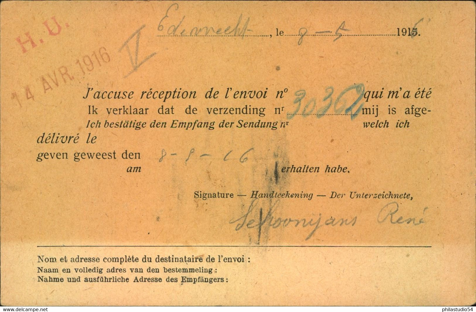 1916, Seltenere Kriegsgefangenenkarte Ab SOKTAU Nach Brüssel - Prisioneros