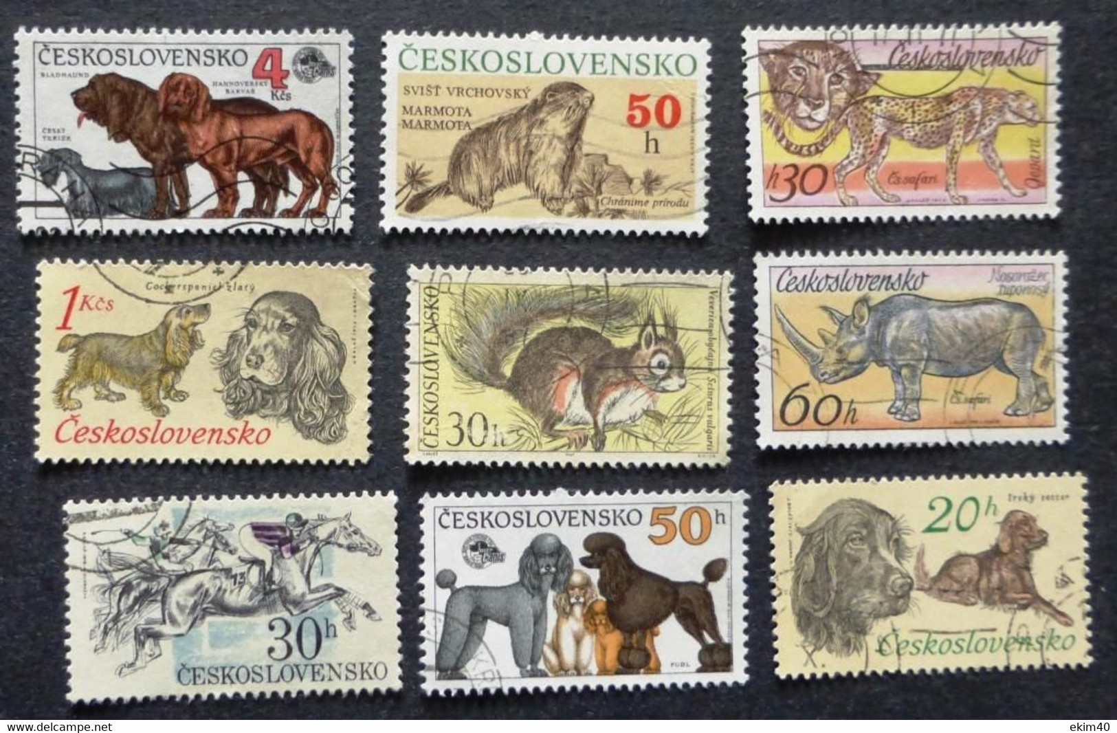 Selection Of Used/Cancelled Stamps From Czechoslovakia Wild & Domestic Animals. No DC-450 - Usati
