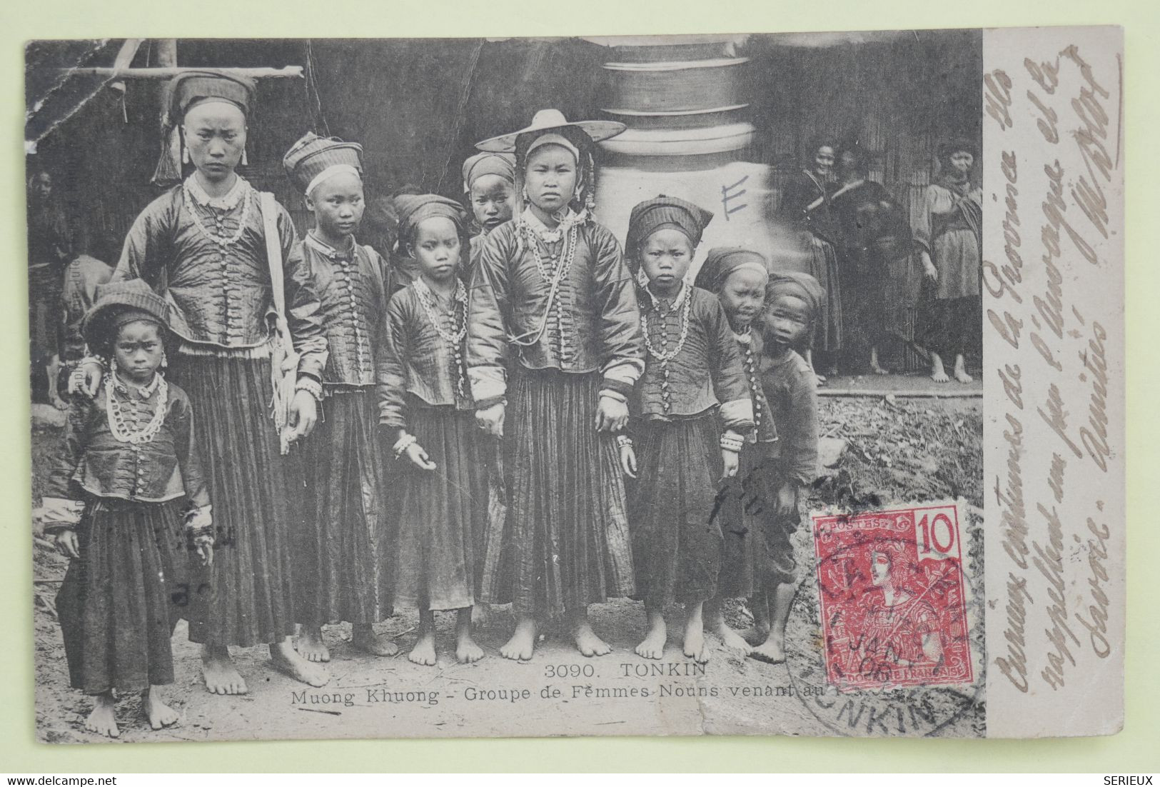 AM18 INDO CHINA BELLE CARTE   1906 PETIT BUREAU LAO KAY  POUR PARIS FRANCE  +AFFRANCH. INTERESSANT - Covers & Documents