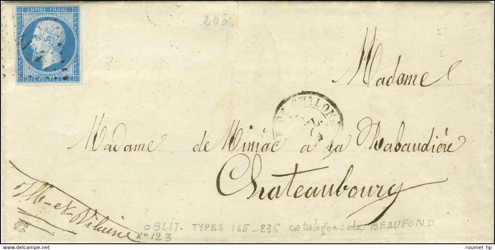 PC 4114 / N° 14 Càd T 15 CAMP DE CHALONS (49) Sur Lettre Avec Très Bon Texte Pour Chateaubourg. - TB. - R. - 1853-1860 Napoléon III.