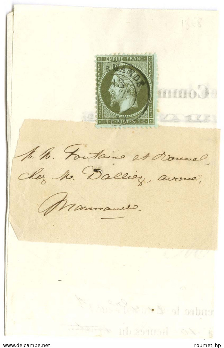 Càd T 15 MARMANDE (45) / N° 19 Sur Imprimé Complet Sous Bande Adressé Localement . 1868. - TB / SUP. - 1862 Napoléon III.