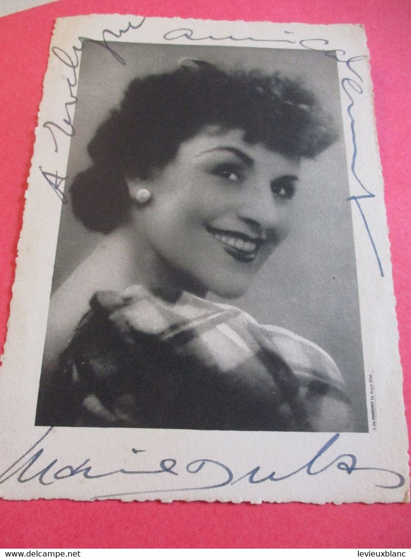 Portrait D'Artiste/ Marie DUBAS/ Chanteuse -Comédienne/ La Seyne ( Var)  /vers  1950       PA303 - Célébrités