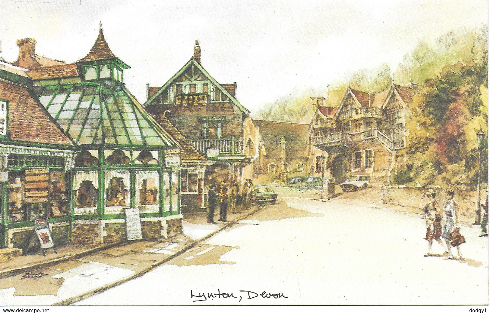 WATER COLOUR OF LYNTON, DEVON, ENGLAND. UNUSED POSTCARD   Nk8 - Lynmouth & Lynton