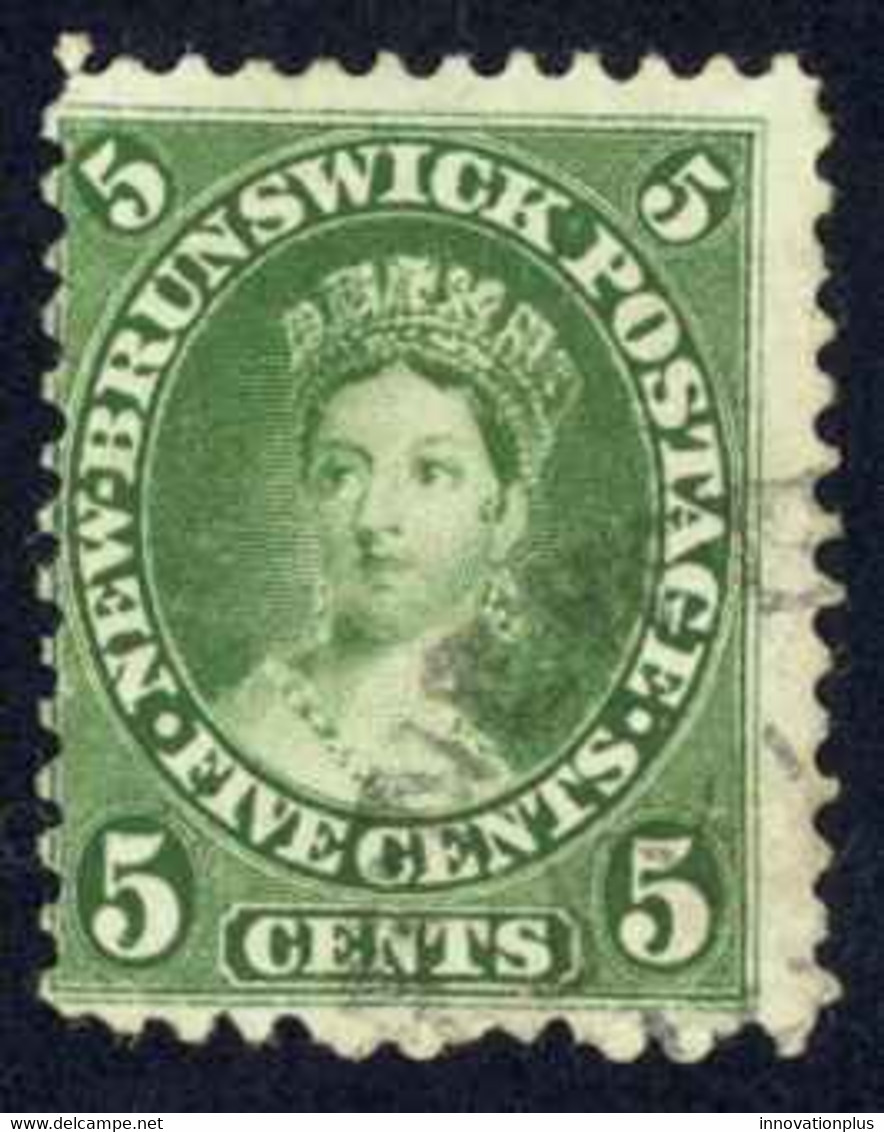 Canada New Brunswick Sc# 8 Used (c) 1860 5¢ Yellow Green Queen Victoria - Gebraucht