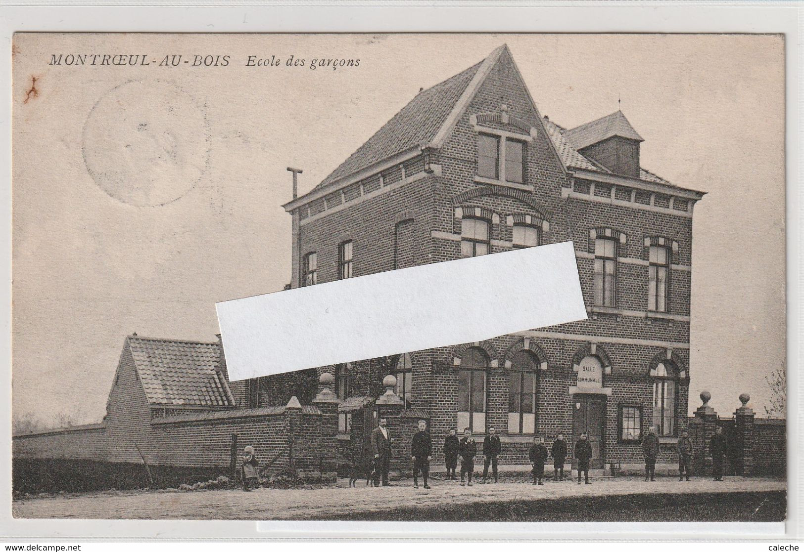 Montroeul-au-bois -Ecole Des Garçons Animée - Verso Relais Montroeul-au-Bois 1907 (Coba 15 Euros) - Frasnes-lez-Anvaing