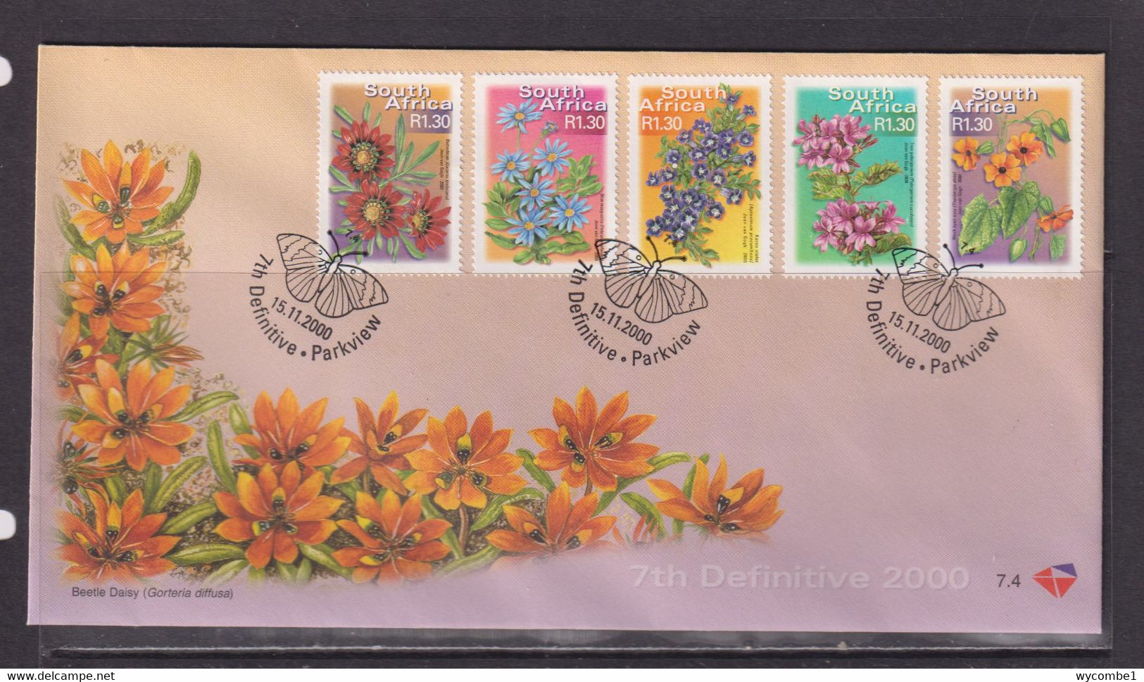 SOUTH AFRICA - 2000 Flowers 1r30 Definitive FDC - Covers & Documents