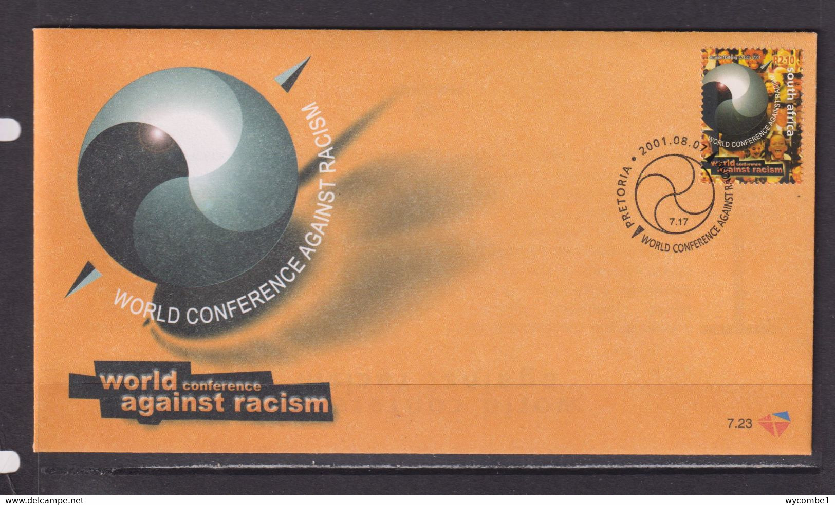 SOUTH AFRICA - 2001 World Against Racism FDC - Cartas & Documentos