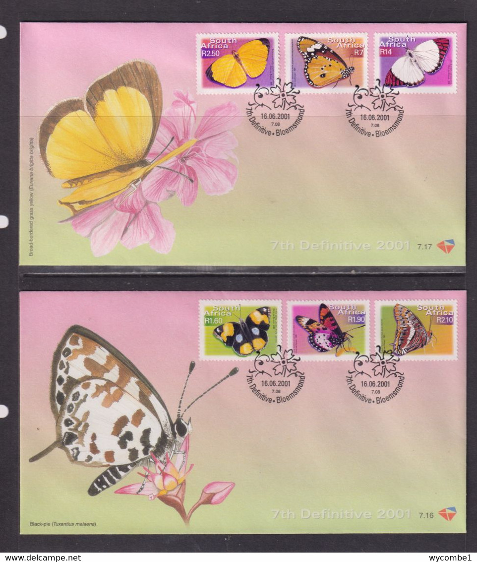 SOUTH AFRICA - 2001 Butterfly Definitives FDC X 2 - Briefe U. Dokumente