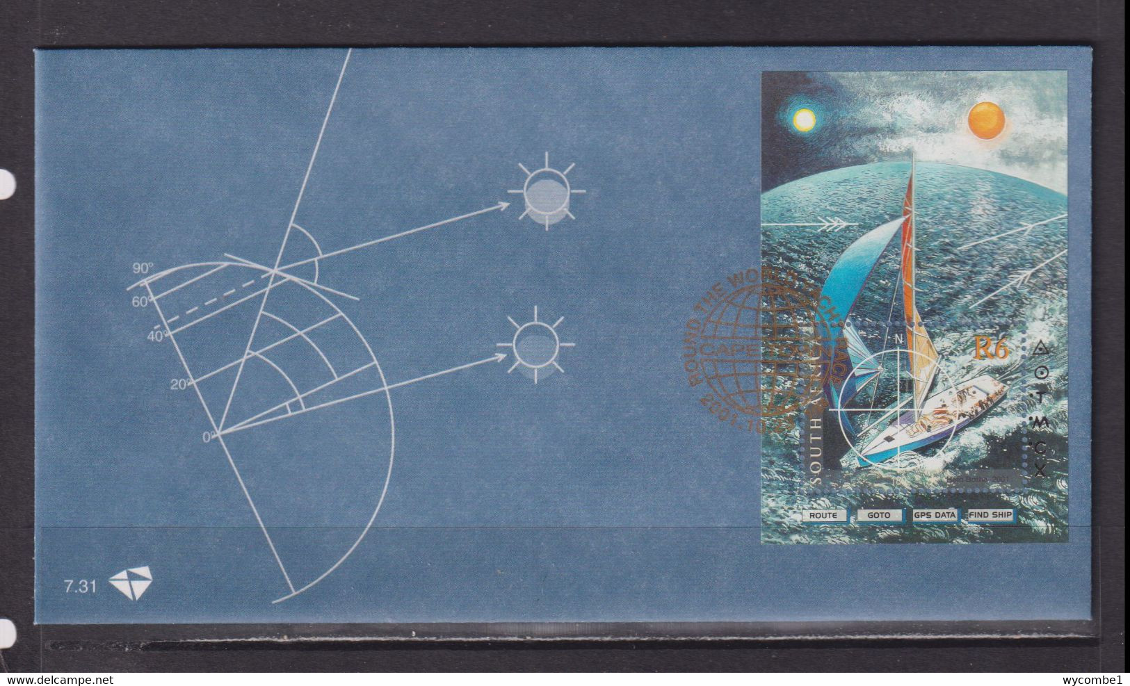 SOUTH AFRICA - 2001 Yacht Race Miniature Sheet FDC - Brieven En Documenten