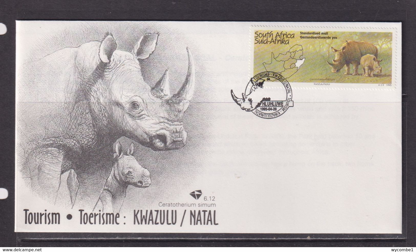 SOUTH AFRICA - 1995 Tourism  FDC - Lettres & Documents